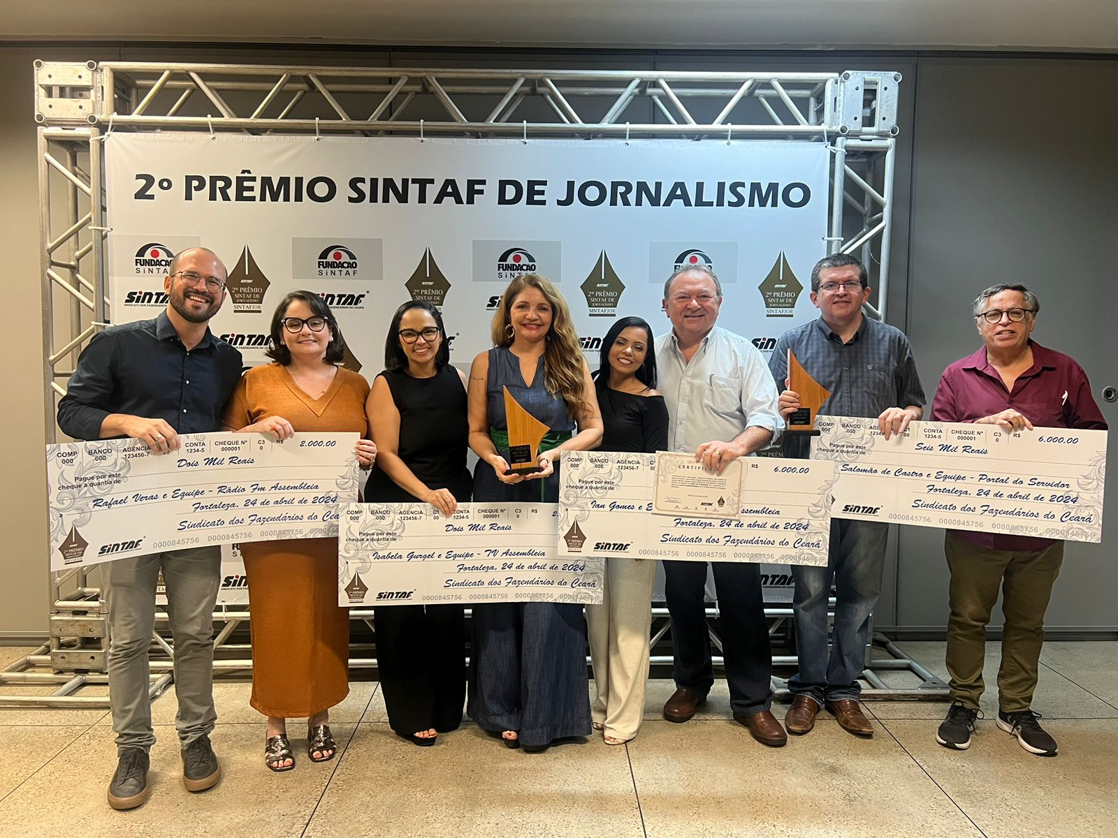 Equipes premiadas durante a cerimônia